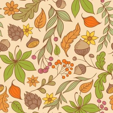Autumn seamless pattern Stock Illustration