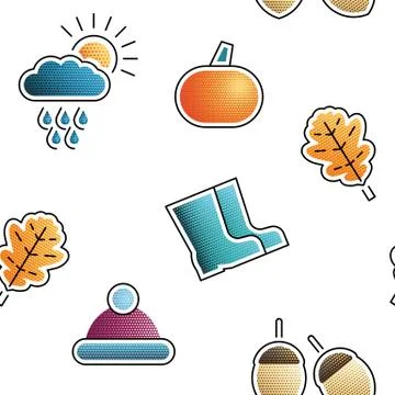 Autumn seamless pattern Stock Illustration