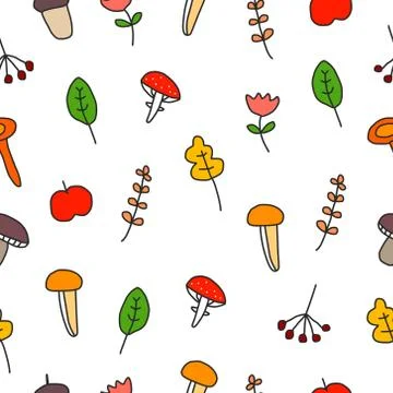 Autumn seamless pattern Stock Illustration