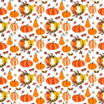 Autumn seamless pattern Illustrazione stock