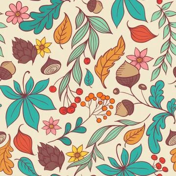 Autumn seamless pattern Stock Illustration