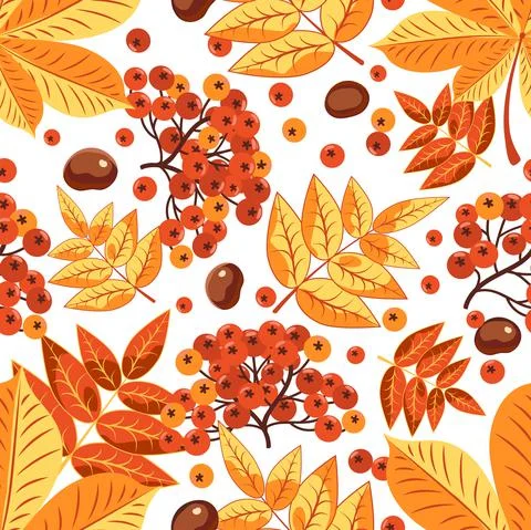 Autumn seamless pattern. Stock Illustration