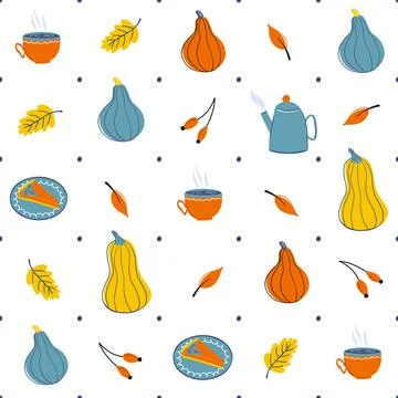 Autumn seamless pattern Stock Illustration