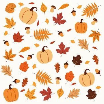 Autumn seamless pattern Stock Illustration