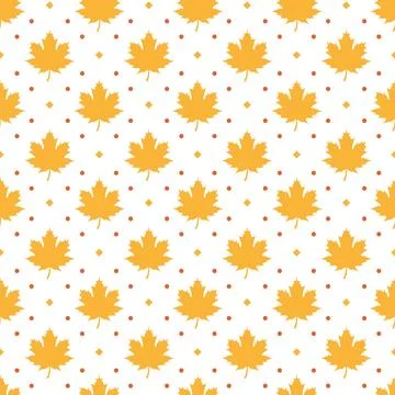 Autumn Seamless Pattern Illustration Element Panoramic of Maple Trees Falle.. 스톡 일러스트