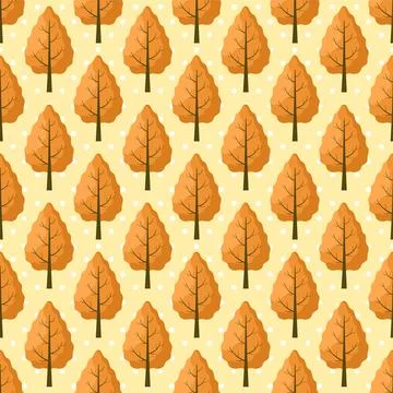 Autumn Seamless Pattern Illustration Element Panoramic of Maple Trees Falle.. Illustrazione stock