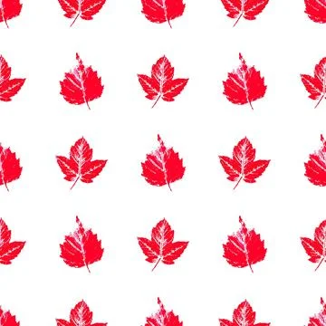 Autumn seamless pattern. Ink messy drops leaves vector illustration. Print fo Stock Illustration