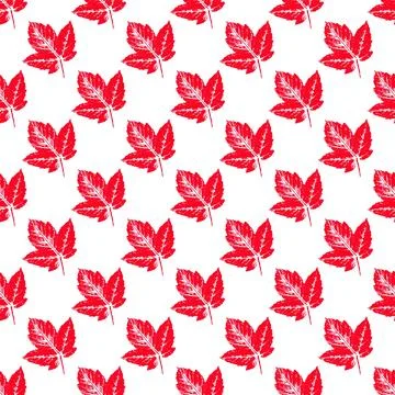 Autumn seamless pattern. Ink messy drops leaves vector illustration. Print fo Stock Illustration