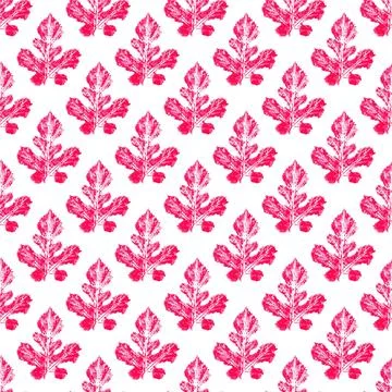 Autumn seamless pattern. Ink messy drops red leaves vector illustration. Prin Stock Illustration