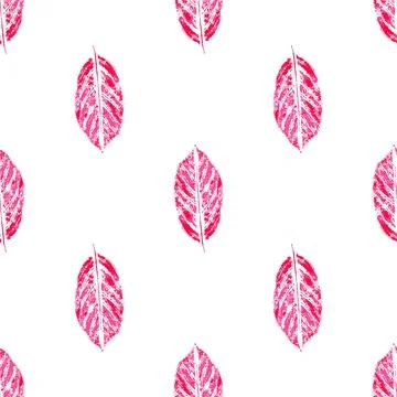 Autumn seamless pattern. Ink messy drops red leaves vector illustration. Prin Stock Illustration