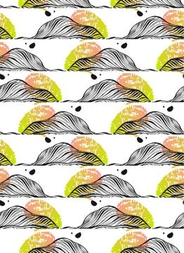 Autumn seamless pattern with leaf, abstract texture, endless background. イラスト素材