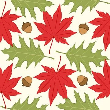 Autumn seamless pattern with leaves Stock Illustration