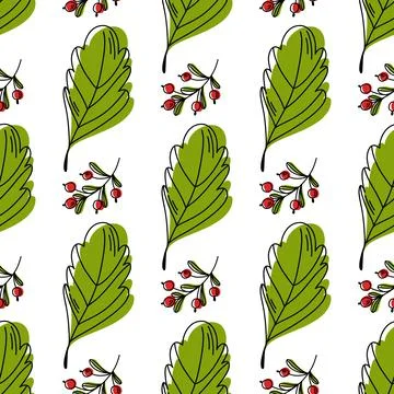 Autumn seamless pattern with leaves Stock Illustration