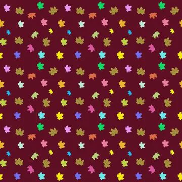 Autumn seamless pattern of maple and leaves. Stock Photos