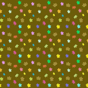 Autumn seamless pattern of maple and leaves. Stock Photos
