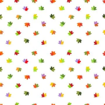 Autumn seamless pattern maple colorful leaves vector Illustrazione stock