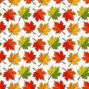 Autumn seamless pattern with maple leaves. Vector background. イラスト素材