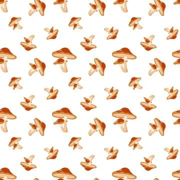 Autumn seamless pattern with mashroom Illustrazione stock