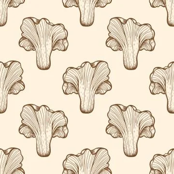 Autumn seamless pattern with mushrooms Stock Illustration