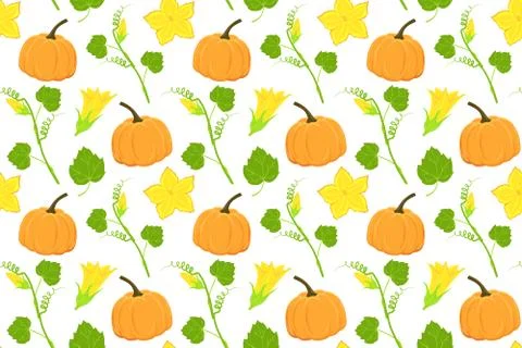 Autumn seamless pattern with pumpkin elements 스톡 일러스트