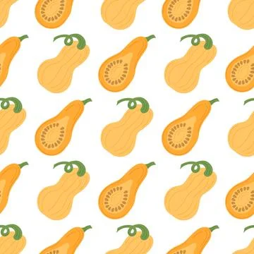 Autumn seamless pattern. Pumpkin fabric pattern. Natural style, suitable for  Stock Illustration