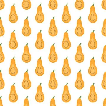 Autumn seamless pattern. Pumpkin fabric pattern. Natural style, suitable for  Stock Illustration