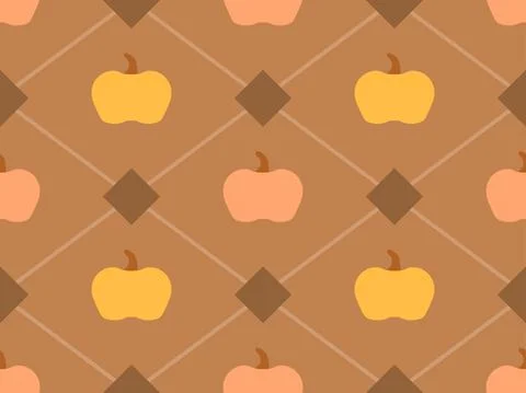 Autumn seamless pattern with pumpkins and geometric shapes. Autumn design Stock-Illustration