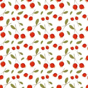 Autumn seamless pattern with red currant berries 스톡 일러스트