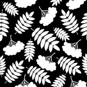 Autumn seamless pattern with rowan Stock Illustration