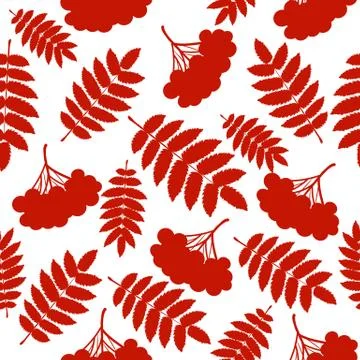 Autumn seamless pattern with rowan Stock Illustration