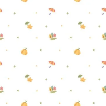 Autumn seamless pattern set Stock Illustration