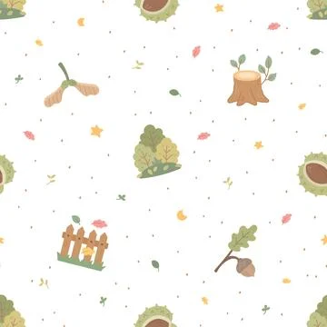 Autumn seamless pattern set Stockillustratie