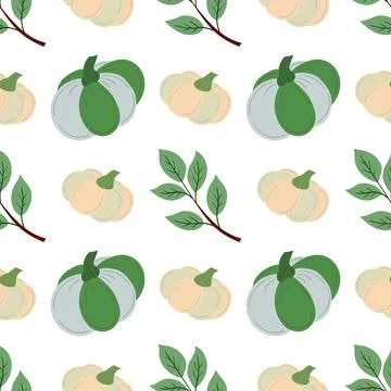 Autumn seamless pattern, Thanksgiving day. Pumpkin fabric pattern. Natural Stock Illustration