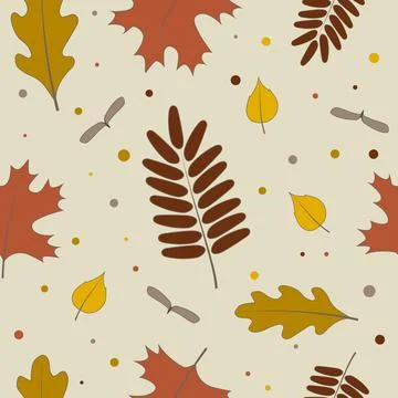 Autumn seamless pattern. Vector background from autumn leaves. Autumn time. L Stock Illustration