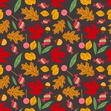 Autumn seamless pattern. Vector illustration background Illustrazione stock