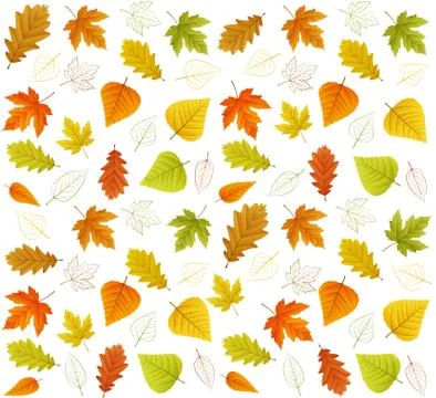 Autumn seamless vector leaf pattern Stock-Illustration