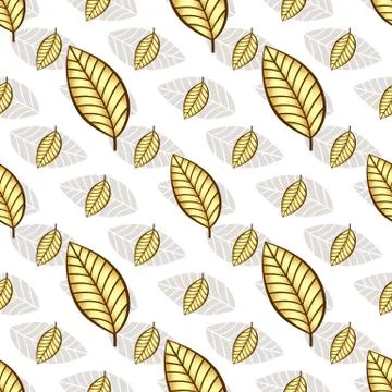 Autumn seamless white floral pattern Stock Illustration