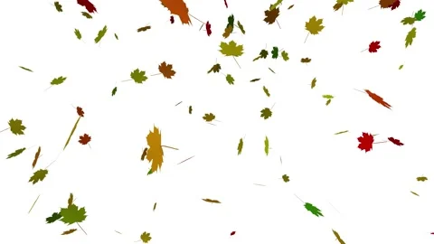 Falling Leaves Animation Alpha Stock Video Footage | Royalty Free ...