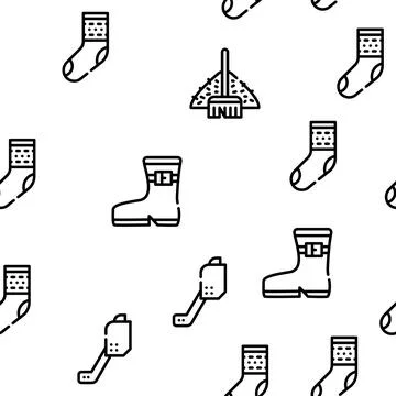Autumn Season Objects Vector Seamless Pattern Stock Illustration