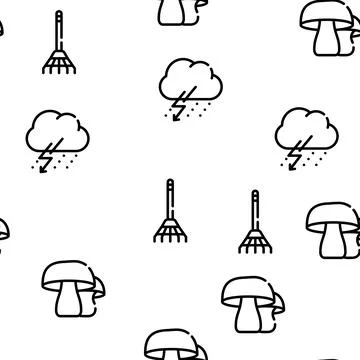 Autumn Season Objects Vector Seamless Pattern Illustrazione stock