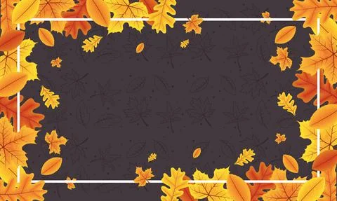 Autumn season rectangle frame 库存插图