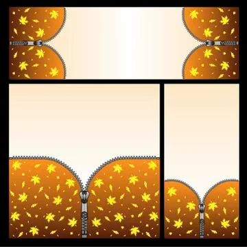 Autumn - set of vector templates for banners, gadgets wallpaper, leaflets Stock-Illustration
