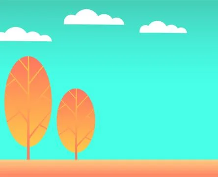 Autumn simple landscape Stock Illustration