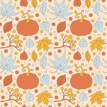 Autumn simple minimalist background with a leaf. Stock Illustration