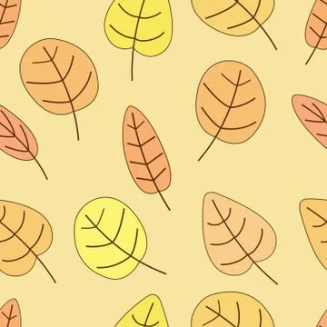 Autumn simple seamless pattern with leaves. Illustrazione stock