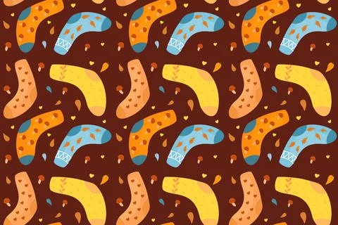Autumn sock pattern. Seamless background in the colors of autumn. Stock Illustration