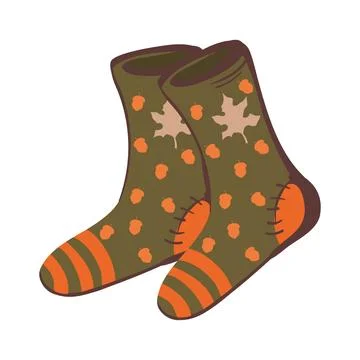 Autumn socks pair Ilustração Stock