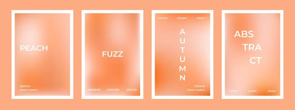 Autumn soft gradient background set. Nude, peach and apricot gradient soft Stock Illustration