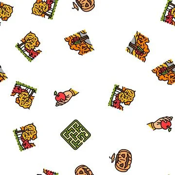 Autumn spend time seamless pattern vector Stock Illustration