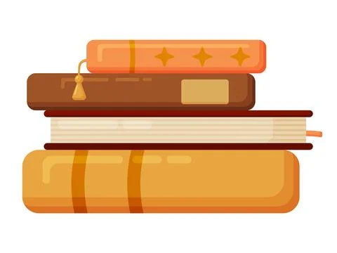 Autumn Stack of Books Flat Illustration Stock Illustration